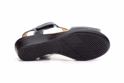 Sandalias Mujer Piel Marino Velcro - 3