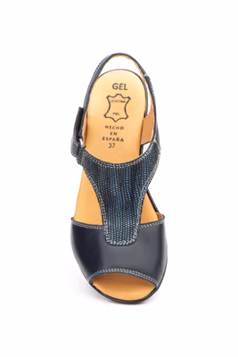Sandalias Mujer Piel Marino Velcro - 5