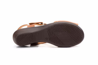 Sandalias Mujer Piel Cuero Cuña - 3