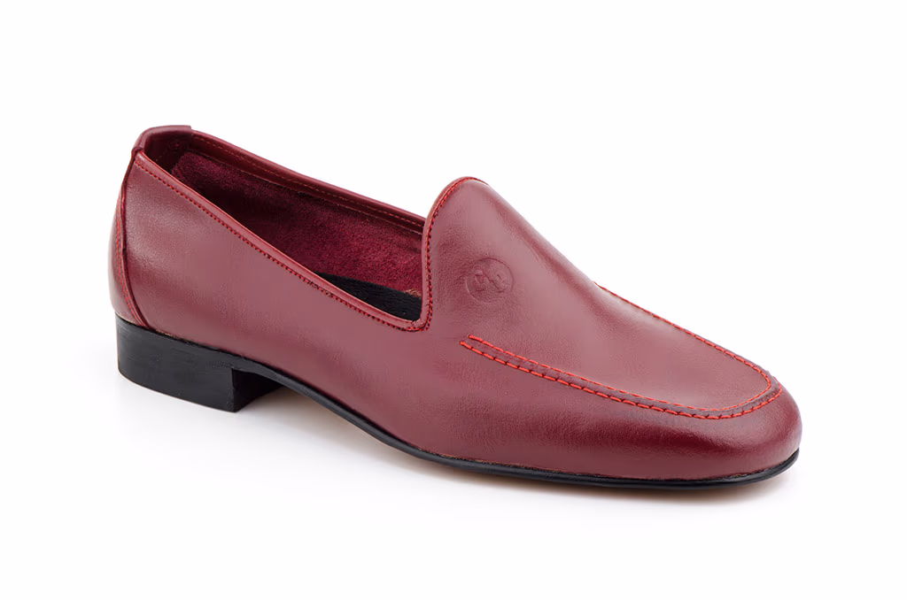 Zapatos Hombre Piel Burdeos Suela de Cuero Julio Iglesias