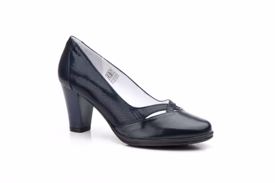 Zapatos Mujer Piel Marino Tacón - 2