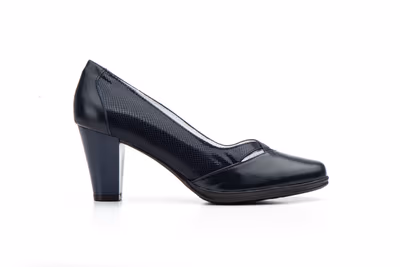 Zapatos Mujer Piel Marino Tacón - 4