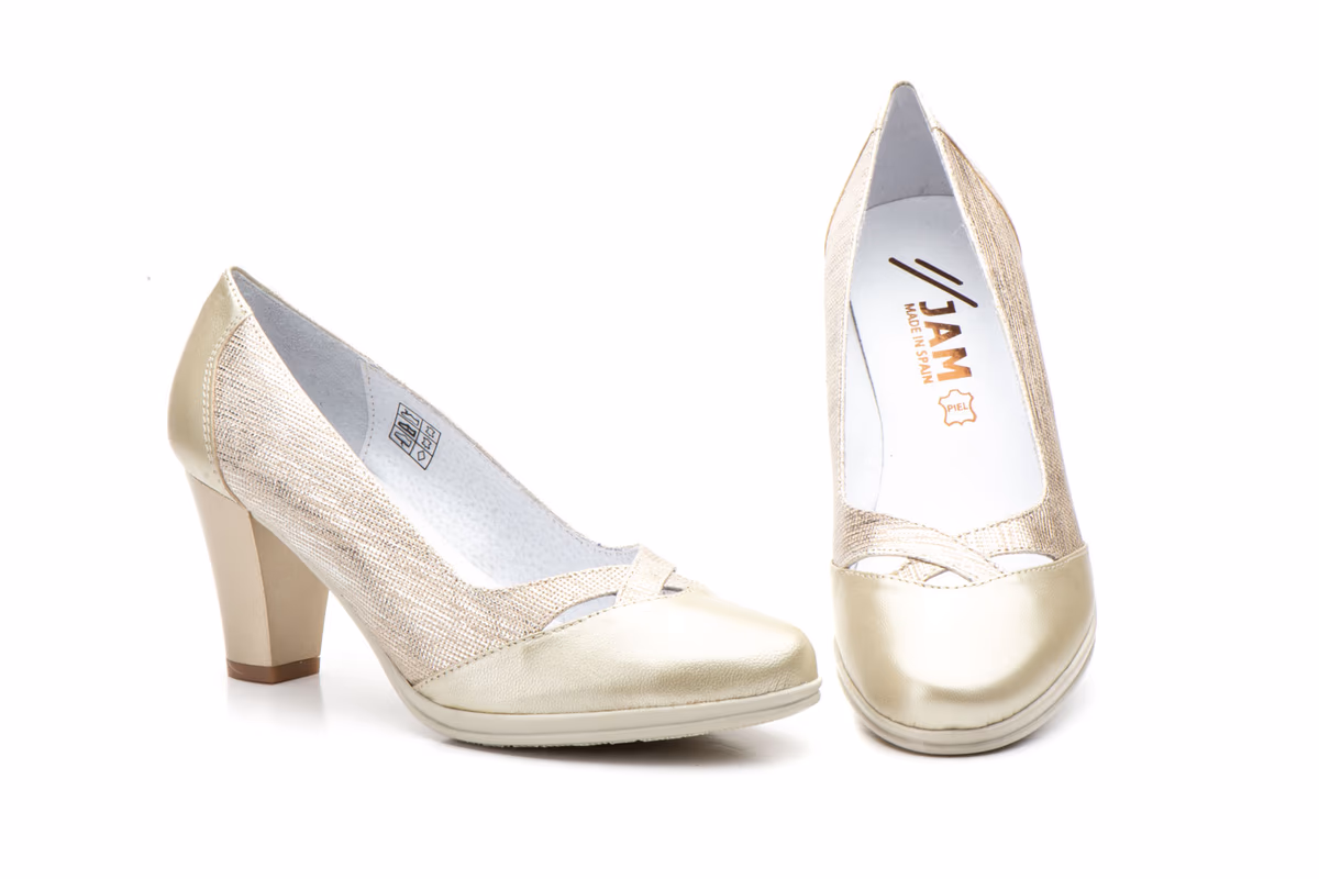 Zapatos Mujer Piel Platino