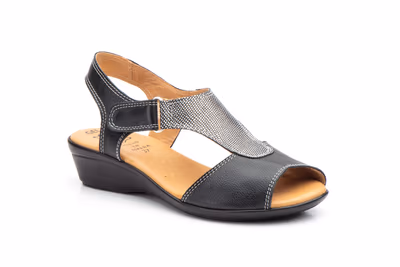 Sandalias Mujer Piel Negro  - 2