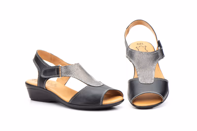 Sandalias Mujer Piel Negro 
