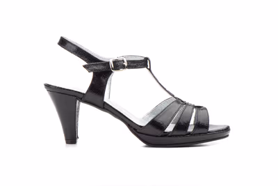 Sandalias Mujer Piel Negro Fiesta Tacón - 4