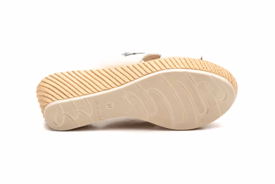 Zuecos Mujer Piel Beige Planta Gel Cuña - 3