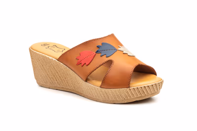 Zuecos Mujer Piel Cuero Planta Gel Cuña - 2