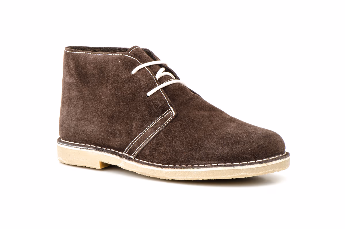 Botines Pisa Mierdas Hombre Piel Serraje Marrón Cordones Borreguillo Cosido Billi