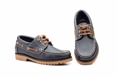 Náuticos Niño Cadete Piel Pull Marino