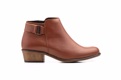 Botín Mujer Piel Cuero Hebilla Tacón - 4