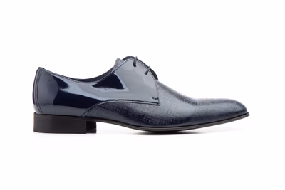 Zapatos Hombre Derby Charol Marino - 4