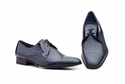 Zapatos Hombre Derby Charol Marino
