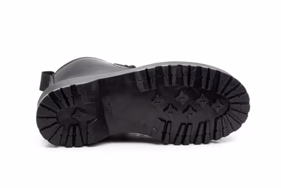 Bota Mujer Piel Negro Cordones Plataforma - 3