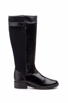 Botas Mujer Piel Negro Elástico  - 3