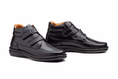 Botín Hombre Piel Cierre Tipo Velcro Tallas Grandes