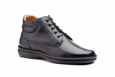 Zapatos Hombre Piel Negro Cordones Tallas Grandes - 2