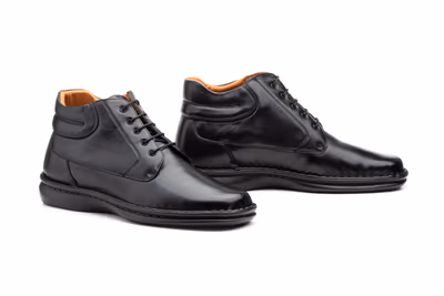 Zapatos Hombre Piel Negro Cordones Tallas Grandes
