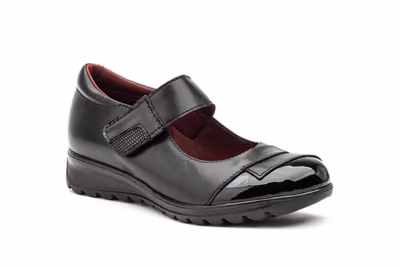 Zapatos Mujer Piel Negro Tipo Velcro - 2