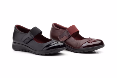 Zapatos Mujer Piel Negro Tipo Velcro - 5