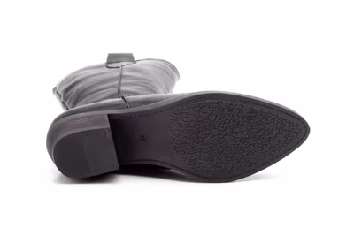 Botas Camperas Mujer Piel Napa Negra Tacón Cubano - 3