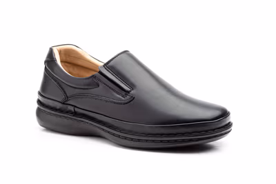 Zapatos Hombre Piel Negro Elásticos - 2