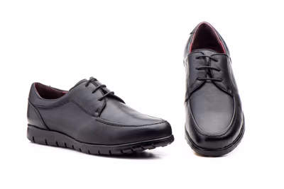 Zapatos Hombre Piel Negro Cordones