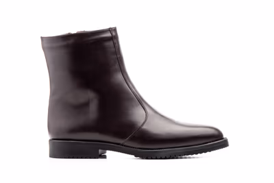 Botines Hombre Piel Marrón Cremallera Boreguillo Pelo - 4