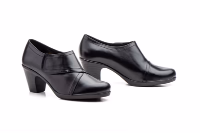 Zapatos Mujer Piel Negro Tipo Velcro
