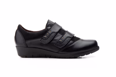 Zapatos Mujer Piel Negro Tipo Velcros - 4