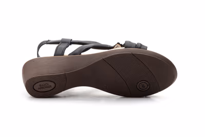 Sandalias Mujer Tubular Piel Negro Plata Planta Gel - 3