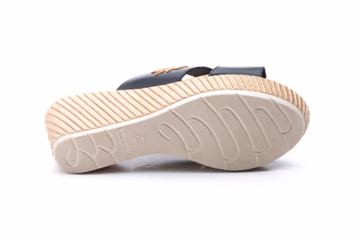 Zuecos Mujer Piel Negro Cuña - 3