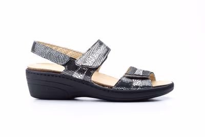 Sandalias Mujer Piel Plomo Planta Extraible Antideslizante - 4