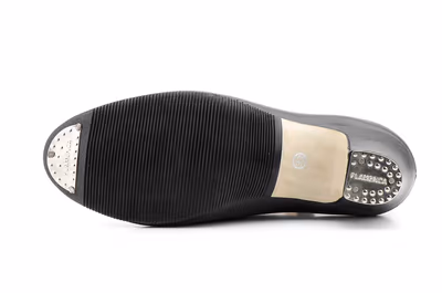 Zapatos Sevillana Profesional Piel Negro Punta Tacón Metálicos Elástico - 2