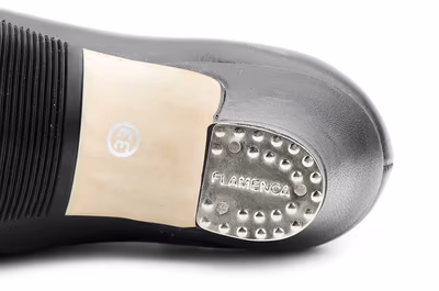 Zapatos Sevillana Profesional Piel Negro Punta Tacón Metálicos Elástico - 3