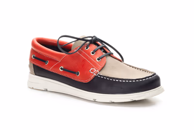 Náuticos Hombre Piel Marino Rojo Taupe - 2