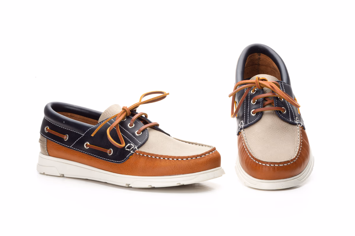 Náuticos Hombre Piel Marino Cuero Taupe