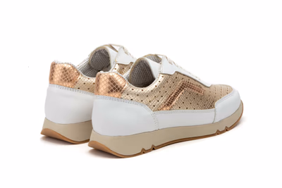 Women's Sports Shoes Platinum White Leather Lace-Up JAM ref. 3163 - 8