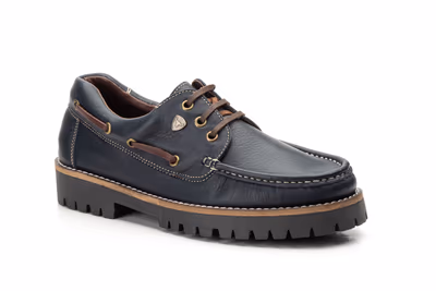 Zapatos Náuticos Hombre Piel Marino - 2