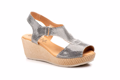 Sandalias Mujer Piel Negro Blanco - 2