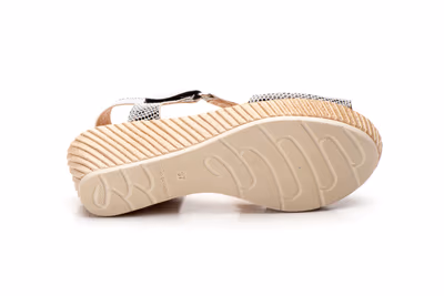 Sandalias Mujer Piel Negro Blanco - 6