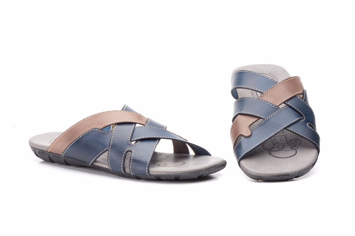 Sandalias Hombre Piel Marino Muller