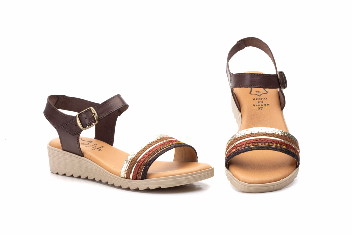 Sandalias Mujer Piel Marrón