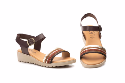 Sandalias Mujer Piel Marrón