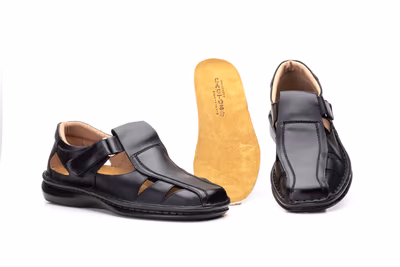 Sandalias Hombre Piel Negro