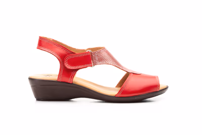 Sandalias Mujer Piel Rojo - 3