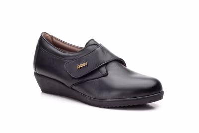 Zapatos Mujer Piel Negro Velcro - 2