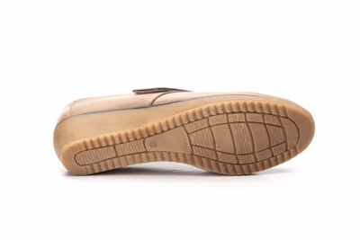 Zapatos Mujer Piel Taupe Velcro - 4