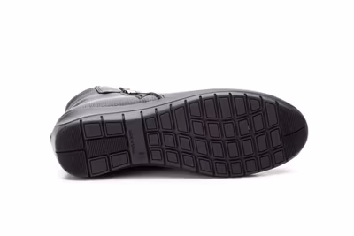 Botín Mujer Piel Negro Grabado Cuña - 4