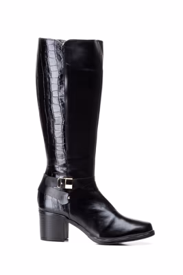 Botas Mujer Piel Negro Caña Alta - 2